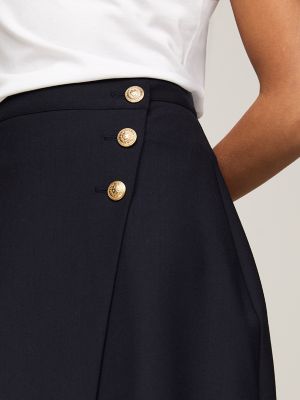 【THE MOZZ】Leel Wrap Button Skirt Teal Cotton Poplin Wrap Skirt – Halsbrook