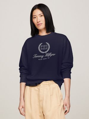 Tommy Hilfiger Womens Crew Neck Sweatshirt : : Clothing, Shoes &  Accessories