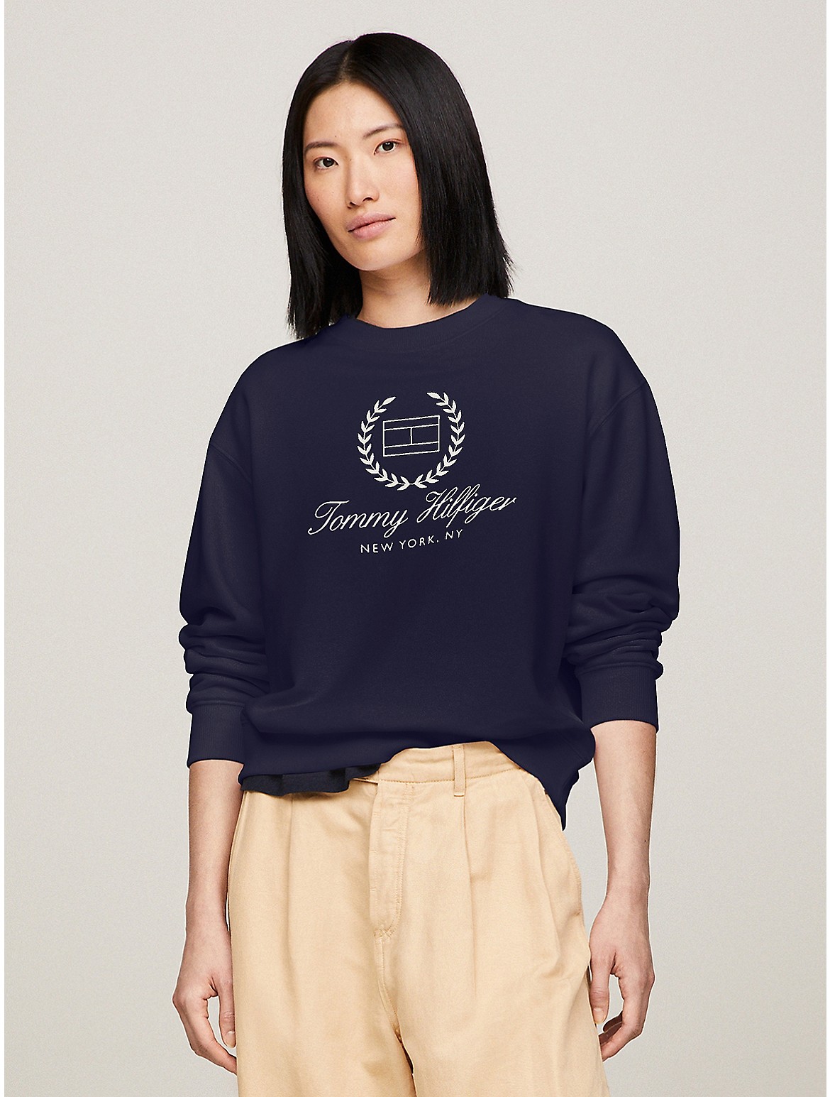 Tommy Hilfiger Laurel Logo Sweatshirt In Navy