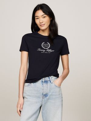 Tommy Hilfiger Heritage Crew Neck T-Shirt, Women's Short Sleeve, Masters  Black - Worldshop