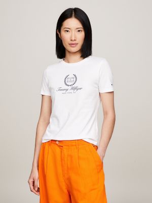 Tommy Hilfiger Heritage V-Neck T-Shirt, Women's Short Sleeve, Masters Black  - Worldshop