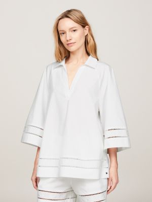 Eyelet Trim Top, Th Optic White