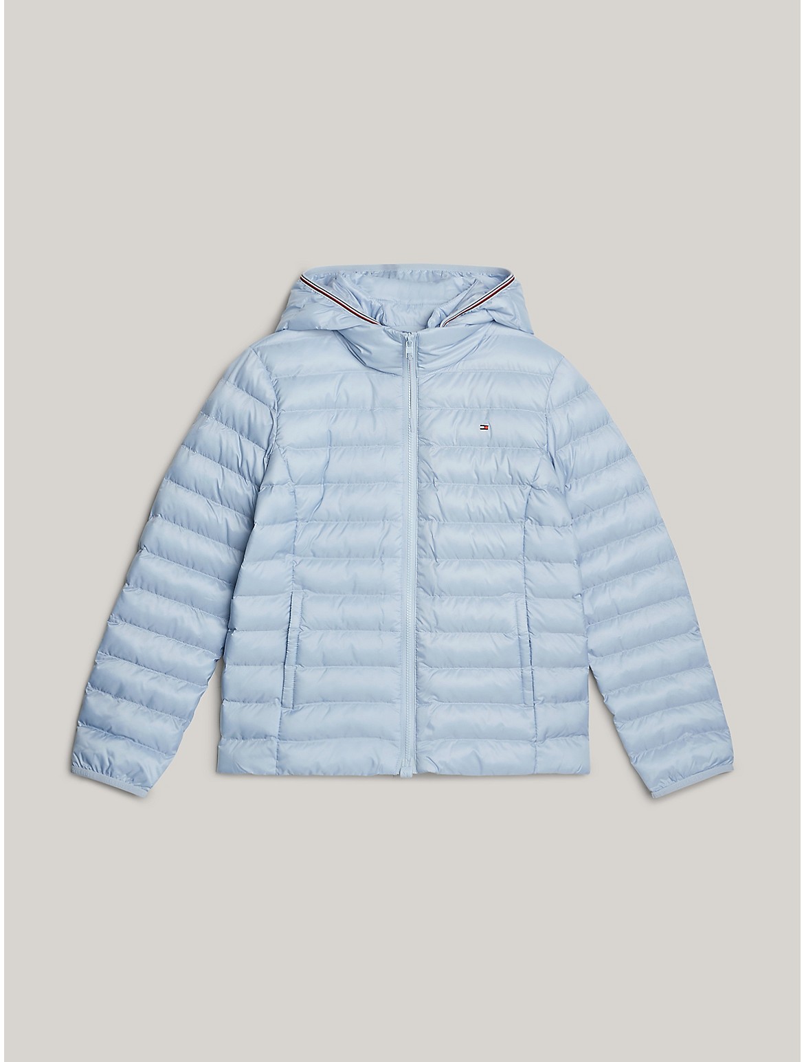 Shop Tommy Hilfiger Stripe Puffer Jacket In Breezy Blue