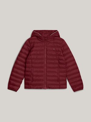 Hooded Puffer Jacket, Burgundy