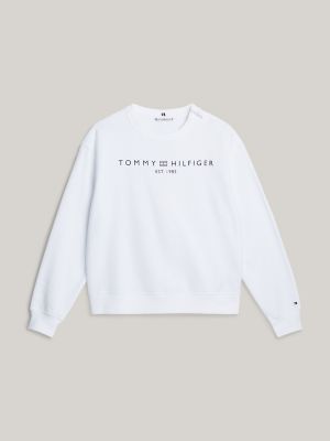 Hilfiger Logo Sweatshirt, Optic White