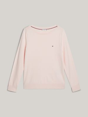 Boatneck Sweater, Whimsy Pink