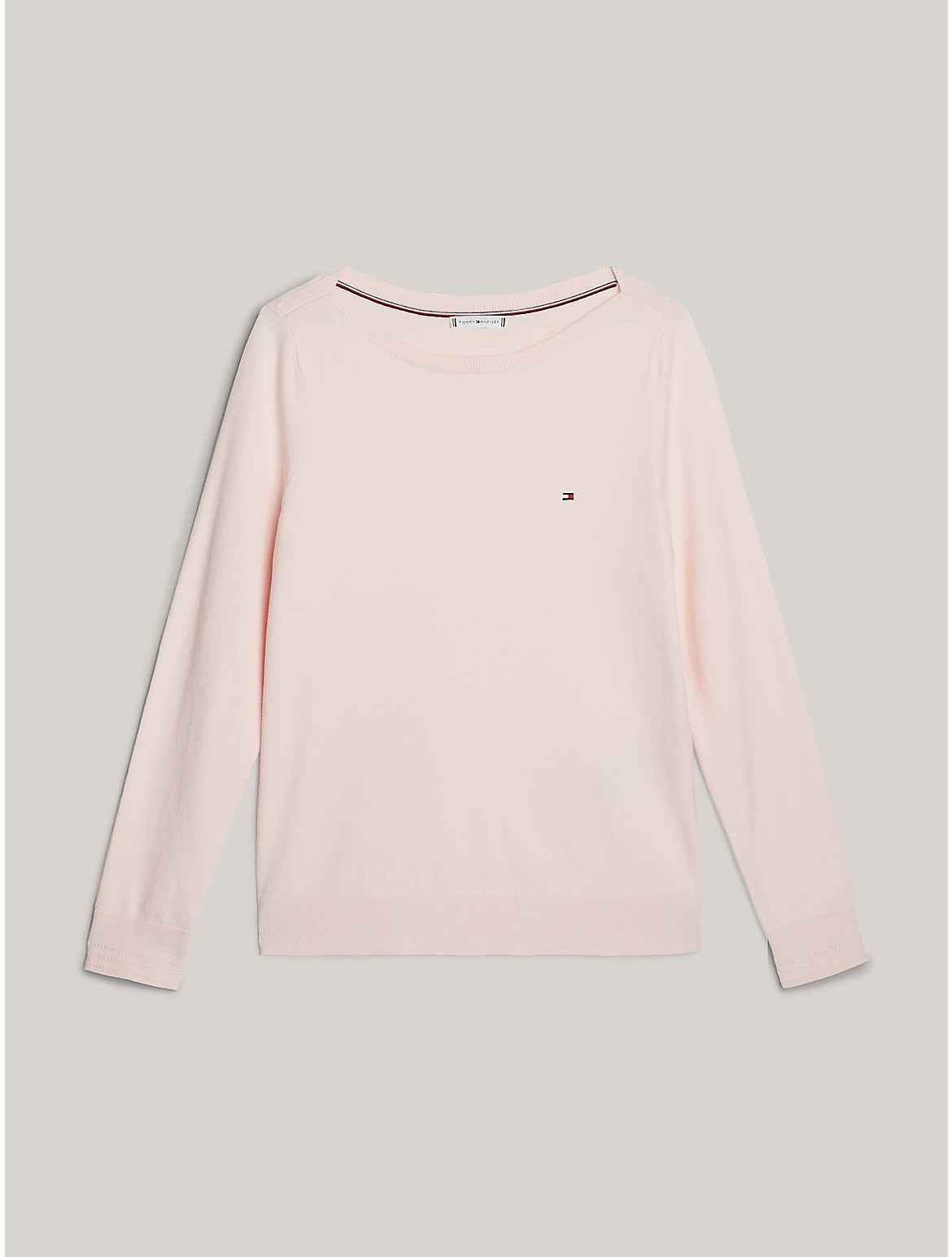 Shop Tommy Hilfiger Boatneck Sweater In Whimsy Pink