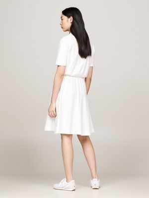 ●  JEANS ● Fit and Flare Polo Dress Denim Fit And Flare Shirt Dress | ELOQUII