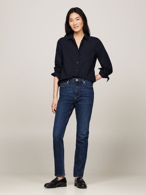 High-Rise Slim Cigarette Fit Jean, Dark Blue