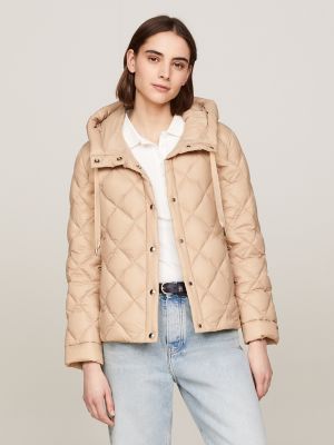 Tommy jeans long cheap quilted hooded down jacket