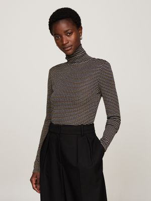 Ribbed Metallic Turtleneck Sweater Tommy Hilfiger