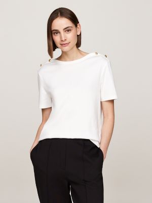 Boatneck Relaxed Fit T Shirt Tommy Hilfiger
