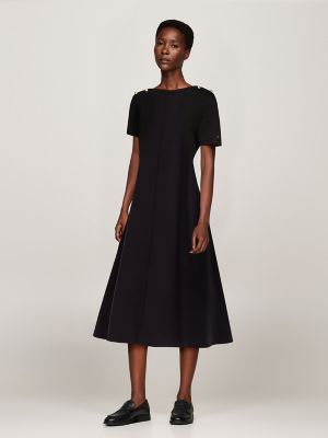 Gold Tone Button Midi Dress Tommy Hilfiger