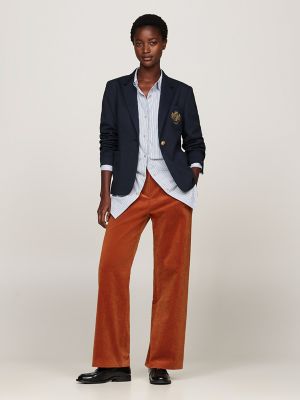 Relaxed Straight-Leg Corduroy Pant, Autumn Orange