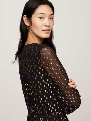 Embroidered Metallic Midi Dress | Tommy Hilfiger USA