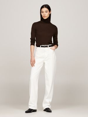 Slim Fit Wool Turtleneck Sweater, Dark Coffee