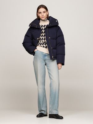 Oversized Down Jacket, Navy