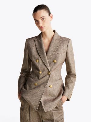 Double Breasted Shimmer Tweed Blazer Tommy Hilfiger