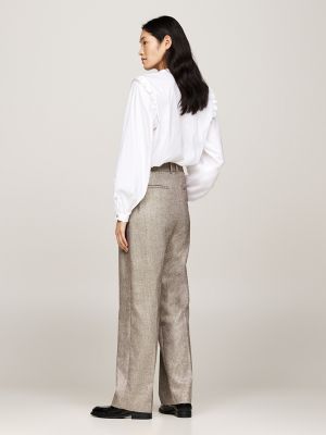 Pleated Shimmer-Tweed Relaxed Fit Pant | Tommy Hilfiger USA