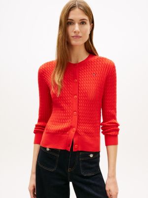 Lightweight Cable Knit Cardigan, Fireworks