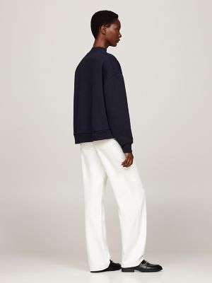 Embroidered Crest Mockneck Sweatshirt | Tommy Hilfiger USA Embroidered Crest Mockneck Sweatshirt | Tommy Hilfiger USA