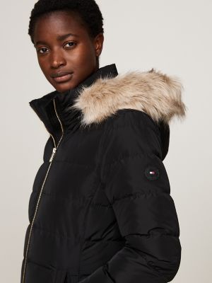Tommy hilfiger fur hood coat top