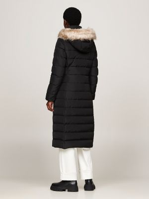 Tommy hilfiger black tyra maxi longline down coat hotsell