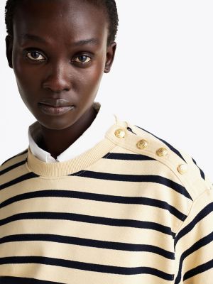 ☆ ☆ Gold Button Crewneck Sweatshirt Gold Button Crewneck Sweatshirt | Tommy Hilfiger USA