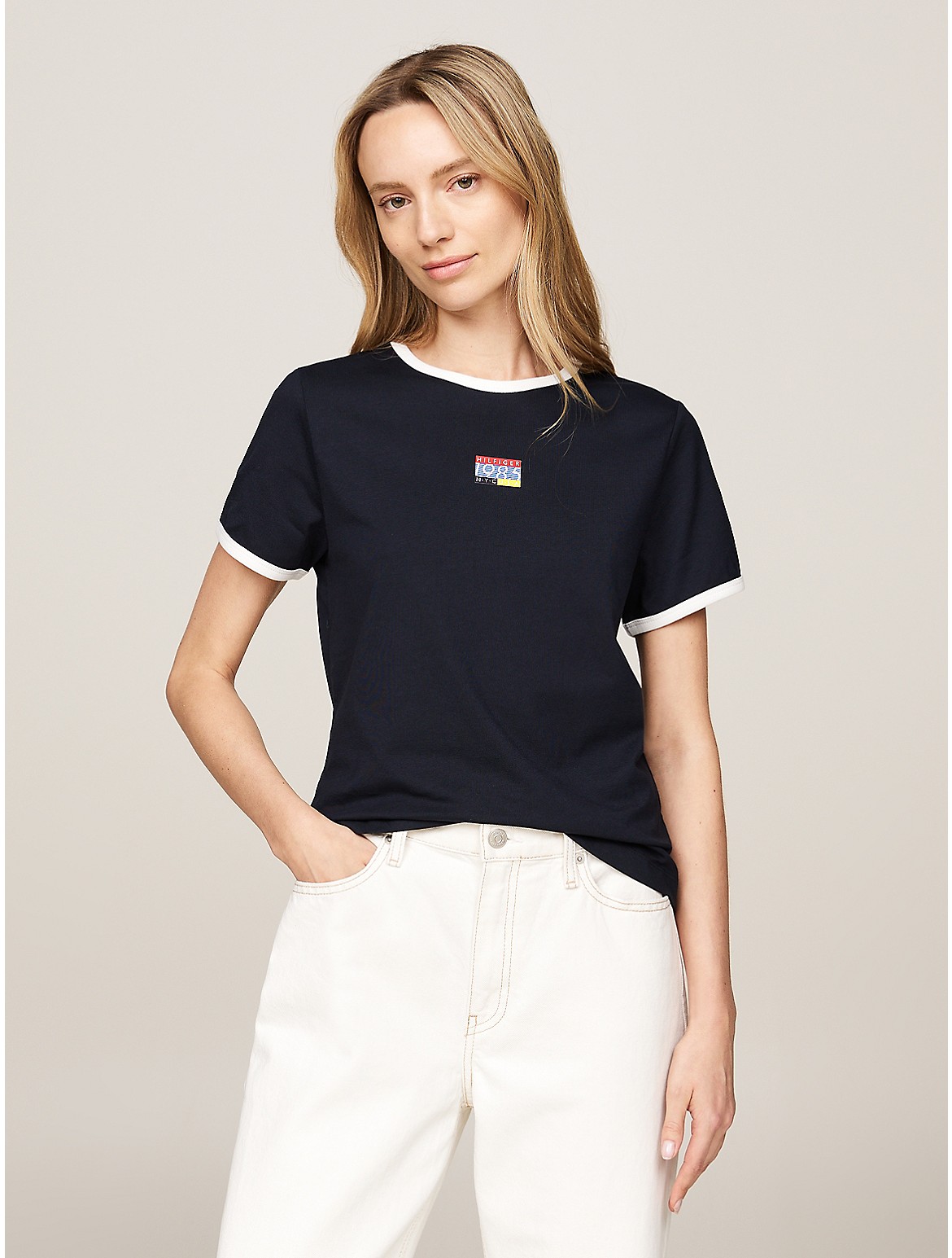 Tommy Hilfiger Women's Hilfiger Team Logo T-Shirt - Blue - XXS