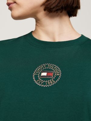 Nautical Logo T-Shirt Dress, Ornamental Green