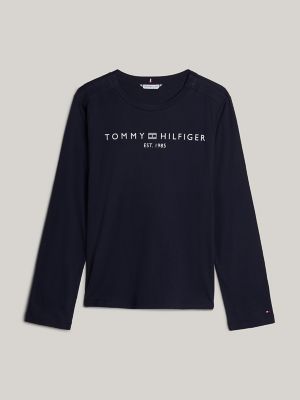 Hilfiger Logo Long-Sleeve T-Shirt, Navy