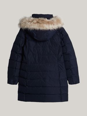 Hooded Down Coat, Navy