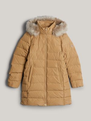 Hooded Down Coat, Classic Khaki