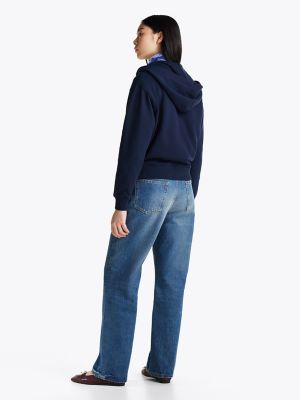 Embroidered Crest Logo Zip Hoodie | Tommy Hilfiger Canada