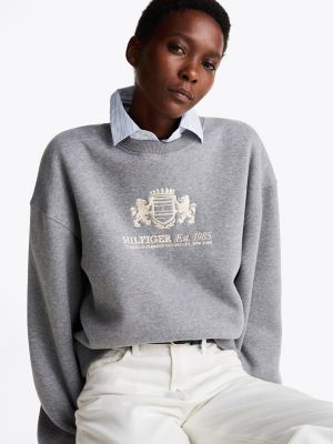 Embroidered Crest Wide-Sleeve Sweatshirt | Tommy Hilfiger Embroidered Crest Wide-Sleeve Sweatshirt | Tommy Hilfiger