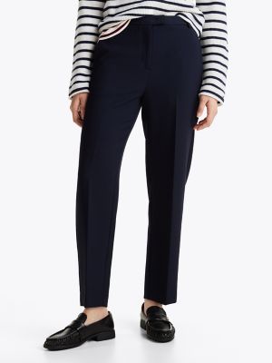 Double-Knit Slim Straight-Leg Pant, Dark Night Navy