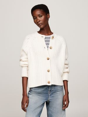 Oversized white cardigan sweater hotsell