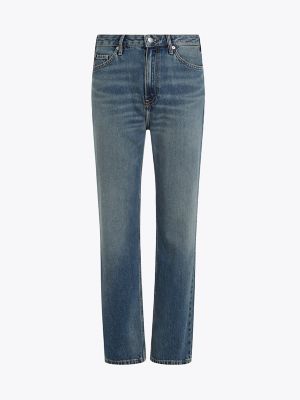 High-Rise Straight Jean, Medium Wash Denim