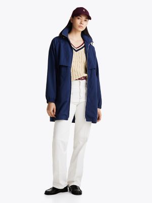 Hooded Long Windbreaker, Night Sky