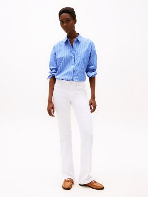 White Mid-Rise Bootcut Fit Jean, Optic White