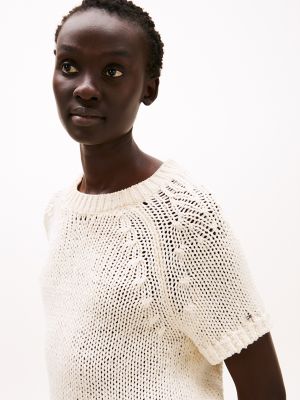 Short-Sleeve Open-Knit Sweater | Tommy Hilfiger