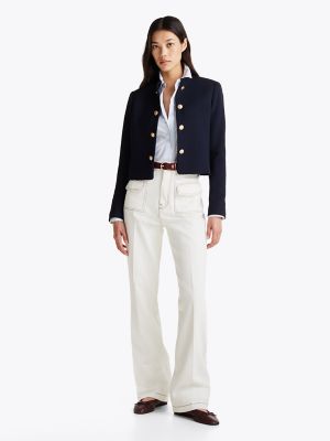 Double-Knit Structured Jacket, Dark Night Navy