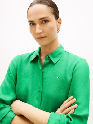 Женские рубашки Tommy Hilfiger Long-Sleeve Linen Shirt — фото 2