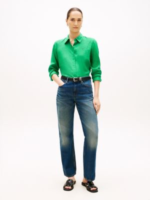 Женские рубашки Tommy Hilfiger Long-Sleeve Linen Shirt — фото 3