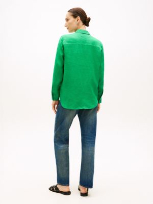 Женские рубашки Tommy Hilfiger Long-Sleeve Linen Shirt — фото 4