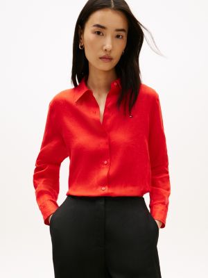 Long-Sleeve Linen Shirt, Fireworks