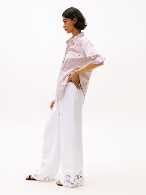 Linen-Blend Eyelet Pant | Tommy Hilfiger