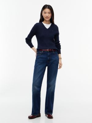 Женские свитеры Tommy Hilfiger Lightweight Cable Knit V-Neck Sweater — фото 2