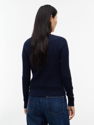 Женские свитеры Tommy Hilfiger Lightweight Cable Knit V-Neck Sweater — фото 4
