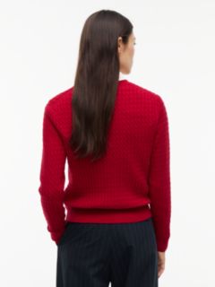 Lightweight Cable Knit V-Neck Sweater — Raspberry Juice 5